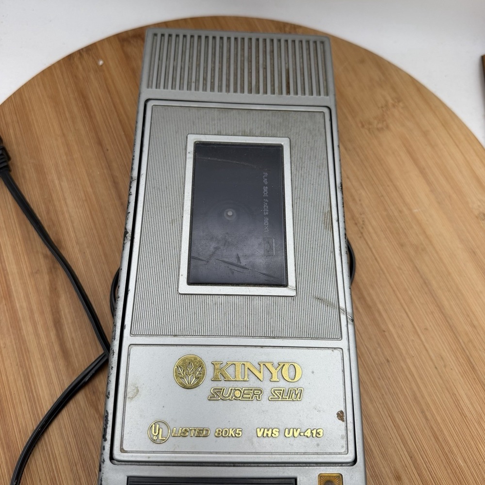 Vintage KINYO UV-413 Super Slim VHS Video Tape Cassette Rewinder Tested